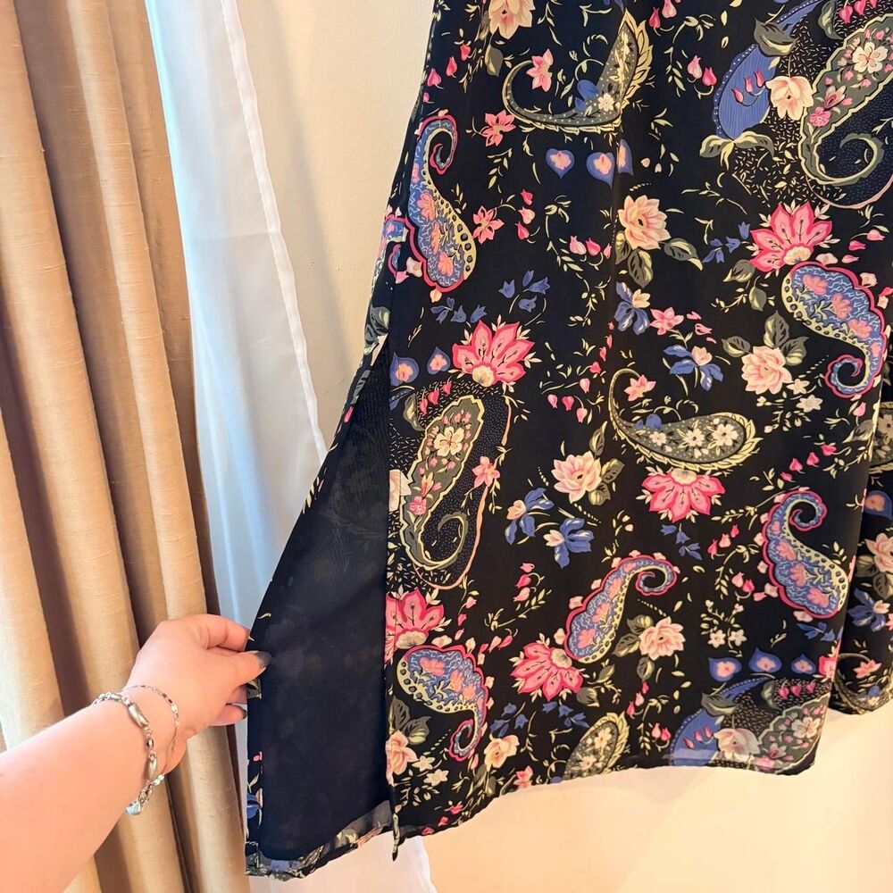 Paisley Vintage Kathie Lee Collection Maxi Skirt Sz 14 Phoebe Buffay Whimsigoth - Picture 2 of 6